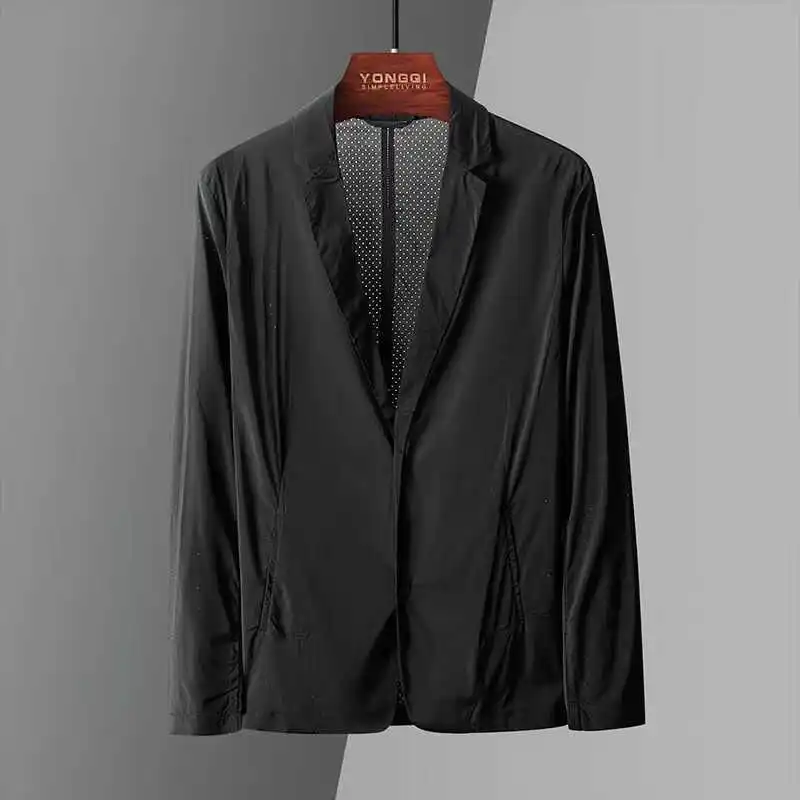 

Летнее деловое повседневное ультратонкое дышащее мужское солнцезащитное пальто свободного покроя, однотонное модное брендовое пальто West