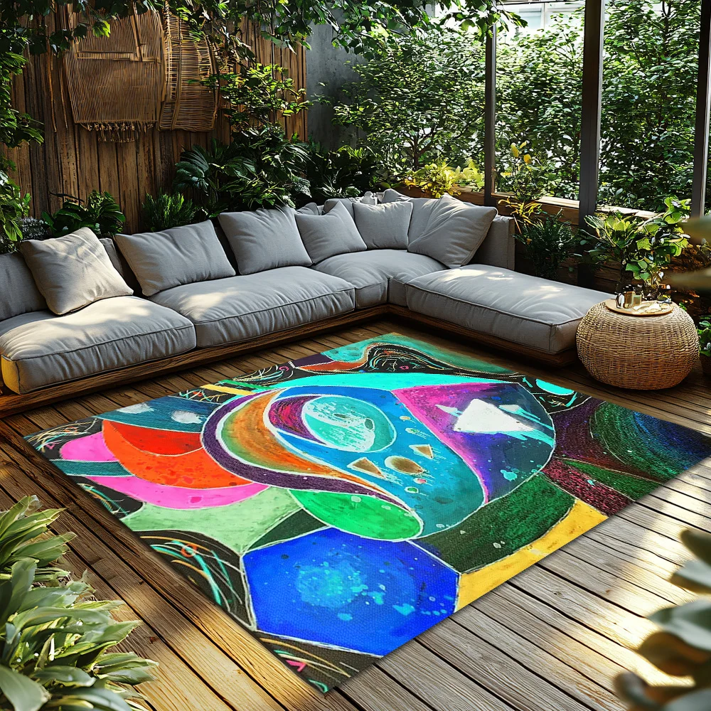 Unique Abstract Floor Mat Entrance Rug Modern Art Home Decor Washable Doormat Indoor Outdoor Welcome Mat Stylish Floor Covering