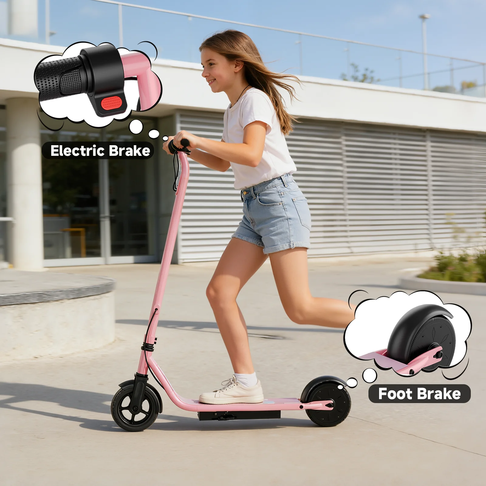 JUICEASE LPb5 Elektroroller für Kinder ab 6 Jahren, 16 km/h Höchstgeschwindigkeit, 18 km Reichweite, 3 Geschwindigkeitsmodi, Geschenk für Kinder, faltbarer Kinder-E-Scooter – Detail 11