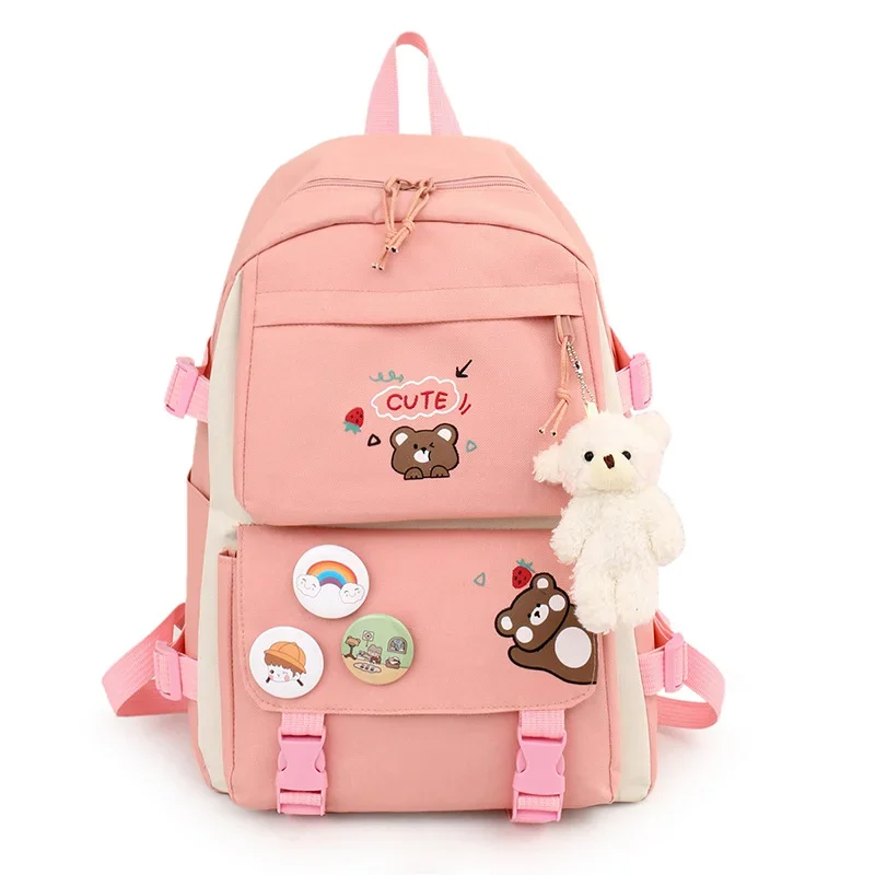 5 In 1 Schoolbag women Cute 6 grade children bookbag Boy Waterproof Student Backpack Girl wallet Teen 5 piece set Send keychain