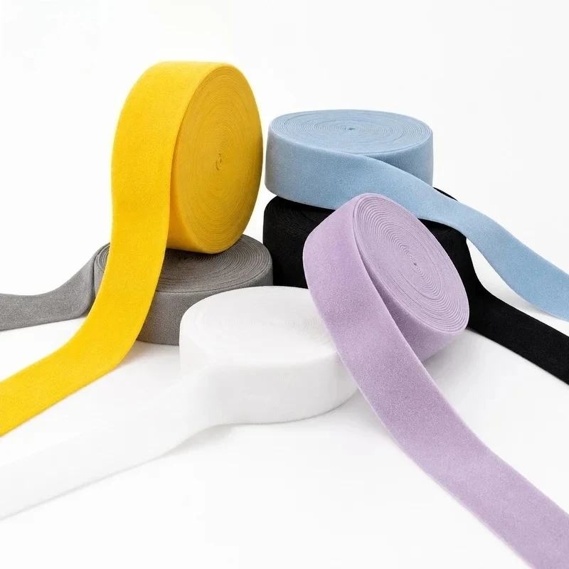 Meetee 50/100M 20mm Fold Over Elastic Band Stretch Binding Tape for Underwear Lingerie Baby Clothing Headband Sewing Supplies