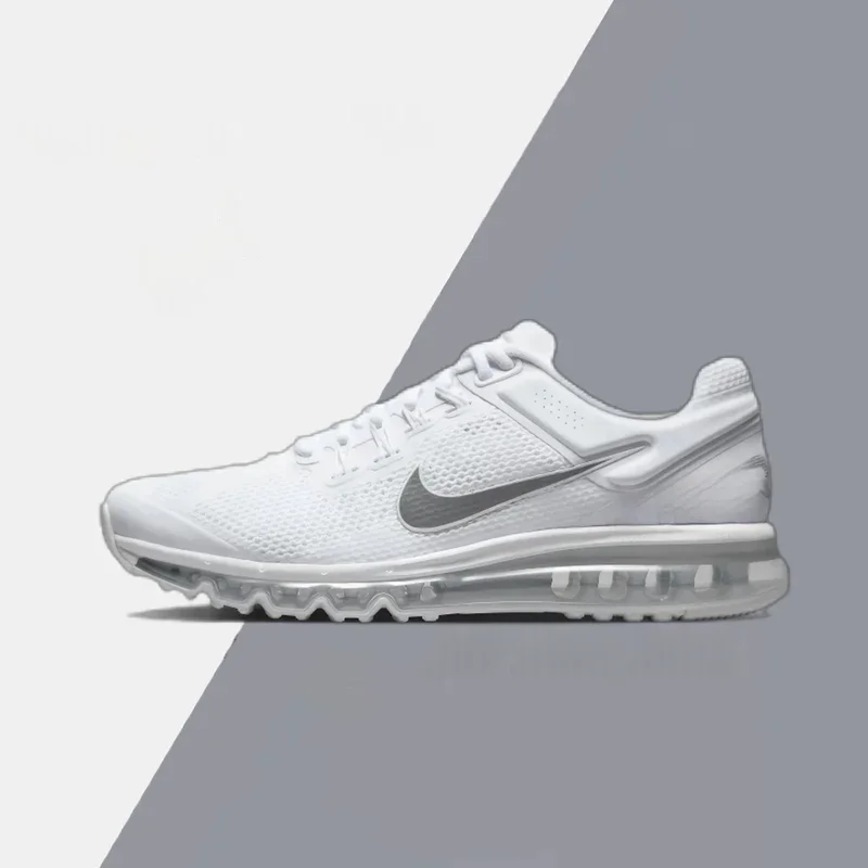 Nike White Air Max 2013 Men's and Women's Retro Low Top Casual Running Shoes Comfortable Shock Absorption Sneakers