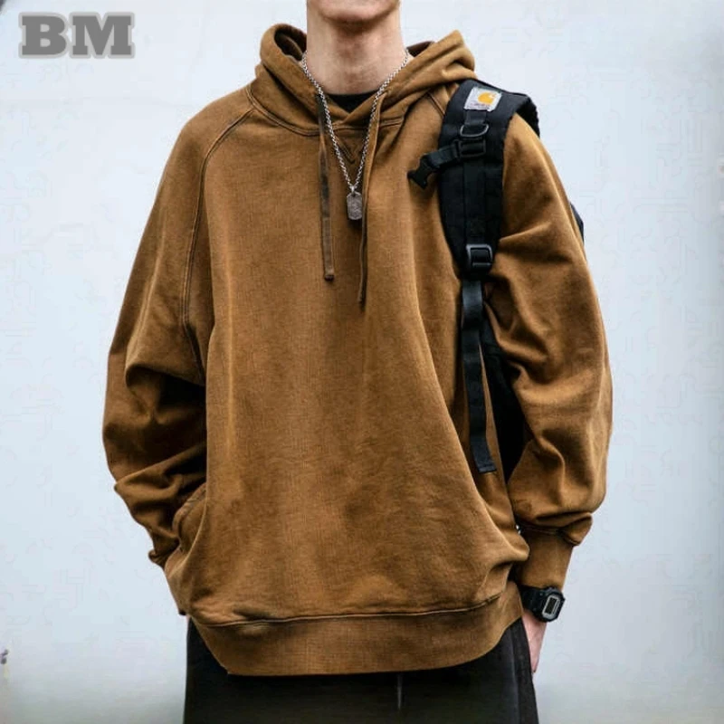 High End Men'S Clothing Batik Wash Hoodie Men Spring Autumn Trendy Sports Pullover Japanese Streetwear Hoodies Harajuku Coat