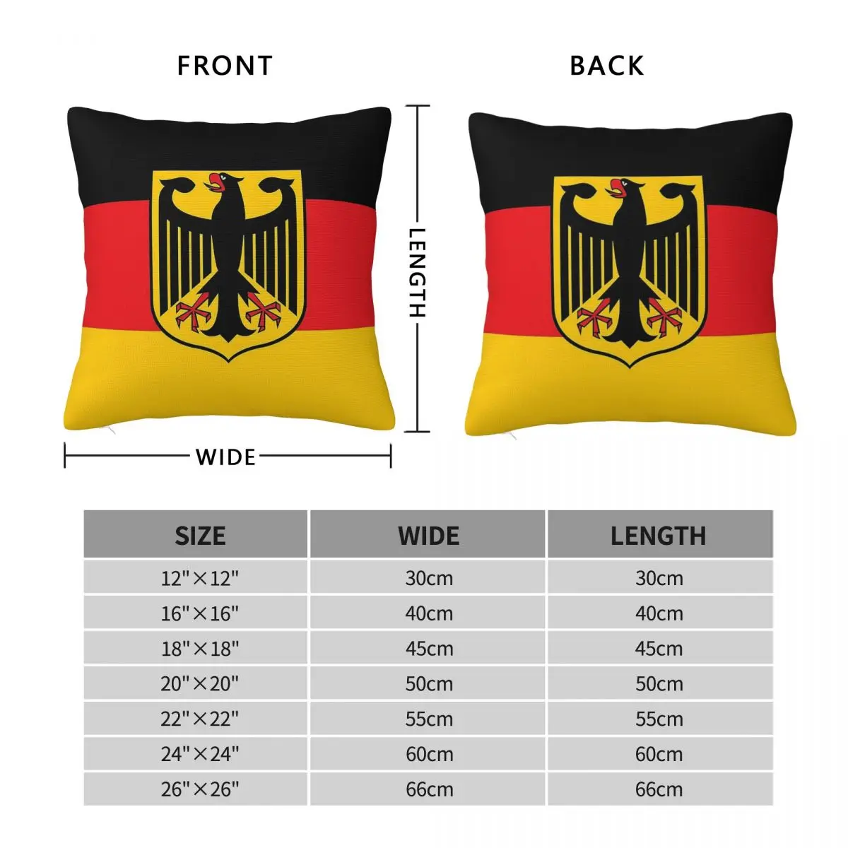 Federal Republic Of Germany Flag Pillowcase Polyester Linen Velvet Creative Zip Decor Throw Pillow Case Home Cushion Cover