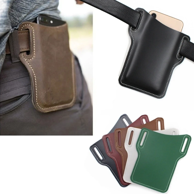 Men Vintage Loop Holster Phone Cover Holder Bags Phone Protective Sheath