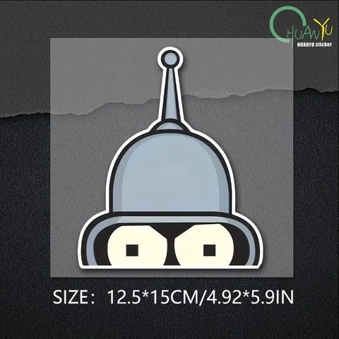 Наклейка Bender-Face-Futurama, мультяшная виниловая наклейка