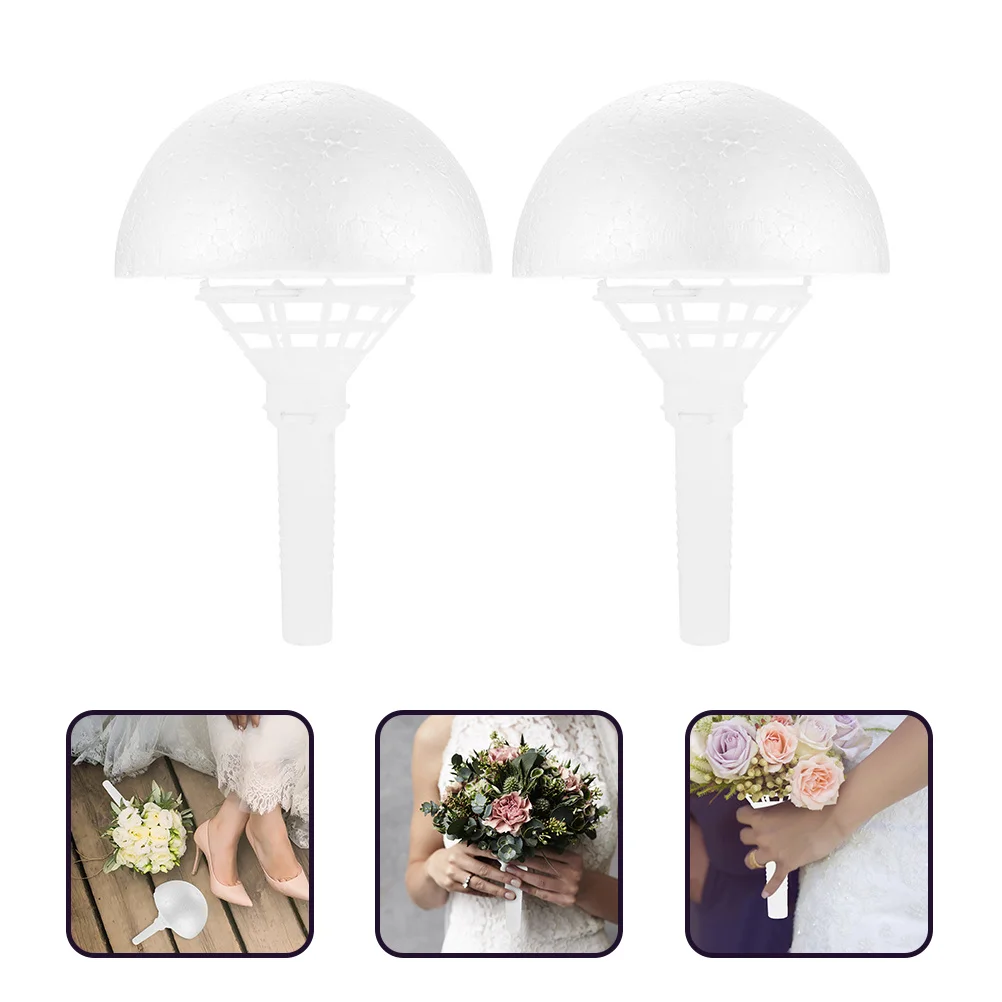 

2 set Foam Flower Holders 2 Sets Lace Bouquet Handles Wedding Bridal Floral Arrangement Supplies Craft Foam Handmade Diy Tools