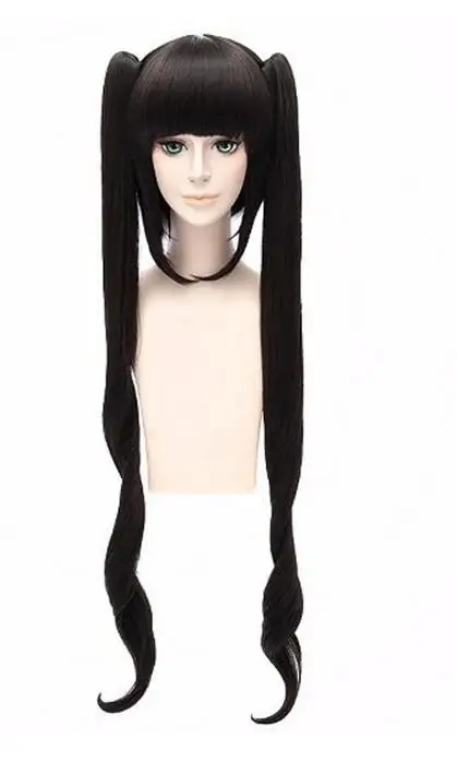 120cm Black Long Synthetic Wig Is It   Hestia Cosplay Wig With Chip Ponytails