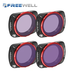 Freewell 4Pack Bright day QuickSwap ND/PL Hybrid Filter Kit for Osmo Pocket 3: Effortless Installation, Gimbal Compatibility