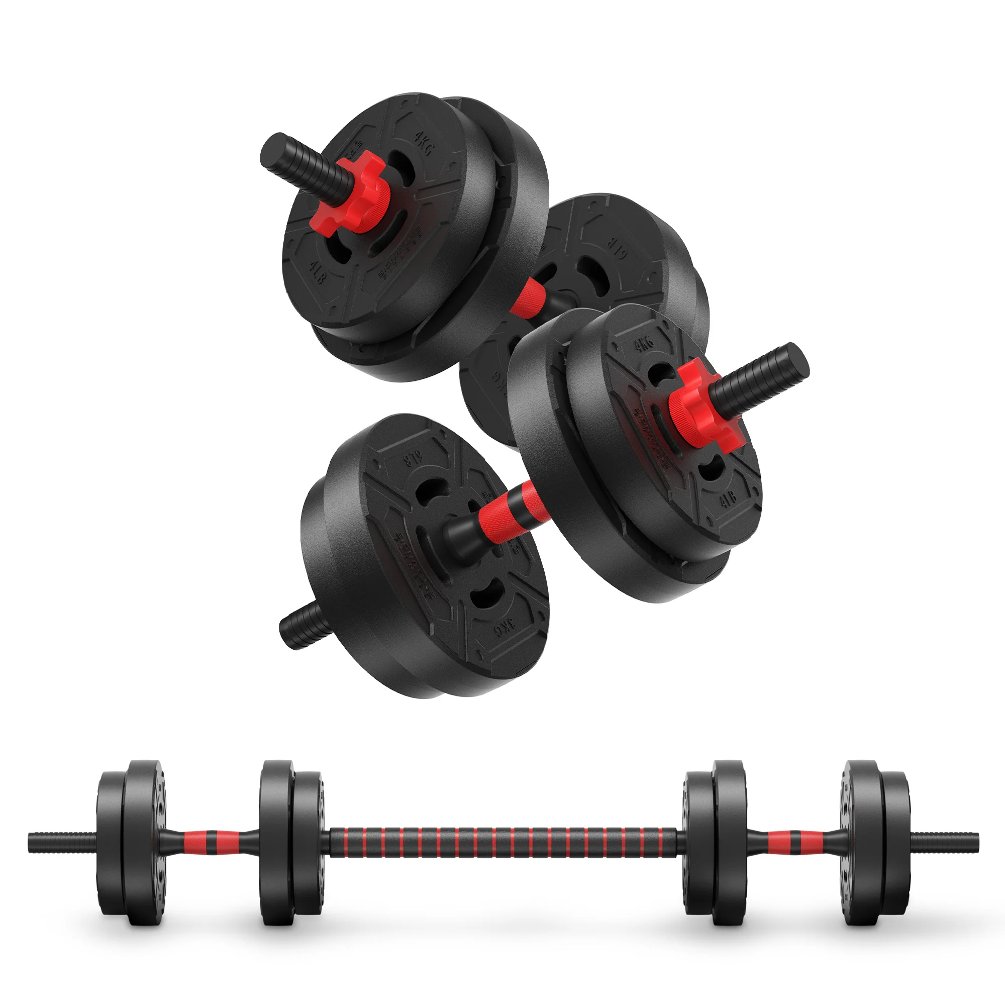 

Adjustable Sand-Filled Weight Set, 2-in-1 & 4-in-1 Options, 60LB & 40LB Adjustable Dumbbell/Barbell/Kettlebell, 4 Complete Sets for Home Gym Strength Training