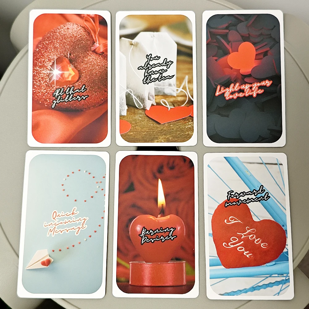Baraja de oráculo de amor de 10,3x6cm, 54 tarjetas, tarjetas de oráculo de las importaciones del corazón