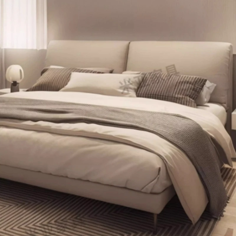 سرير مزدوج فاخر 220 × 200 سم قواعد بحجم كينغ اللوح الأمامي سرير كوين مريح أريكة مفردة كاميرا موبليتي أثاث دا ليتو للمنزل