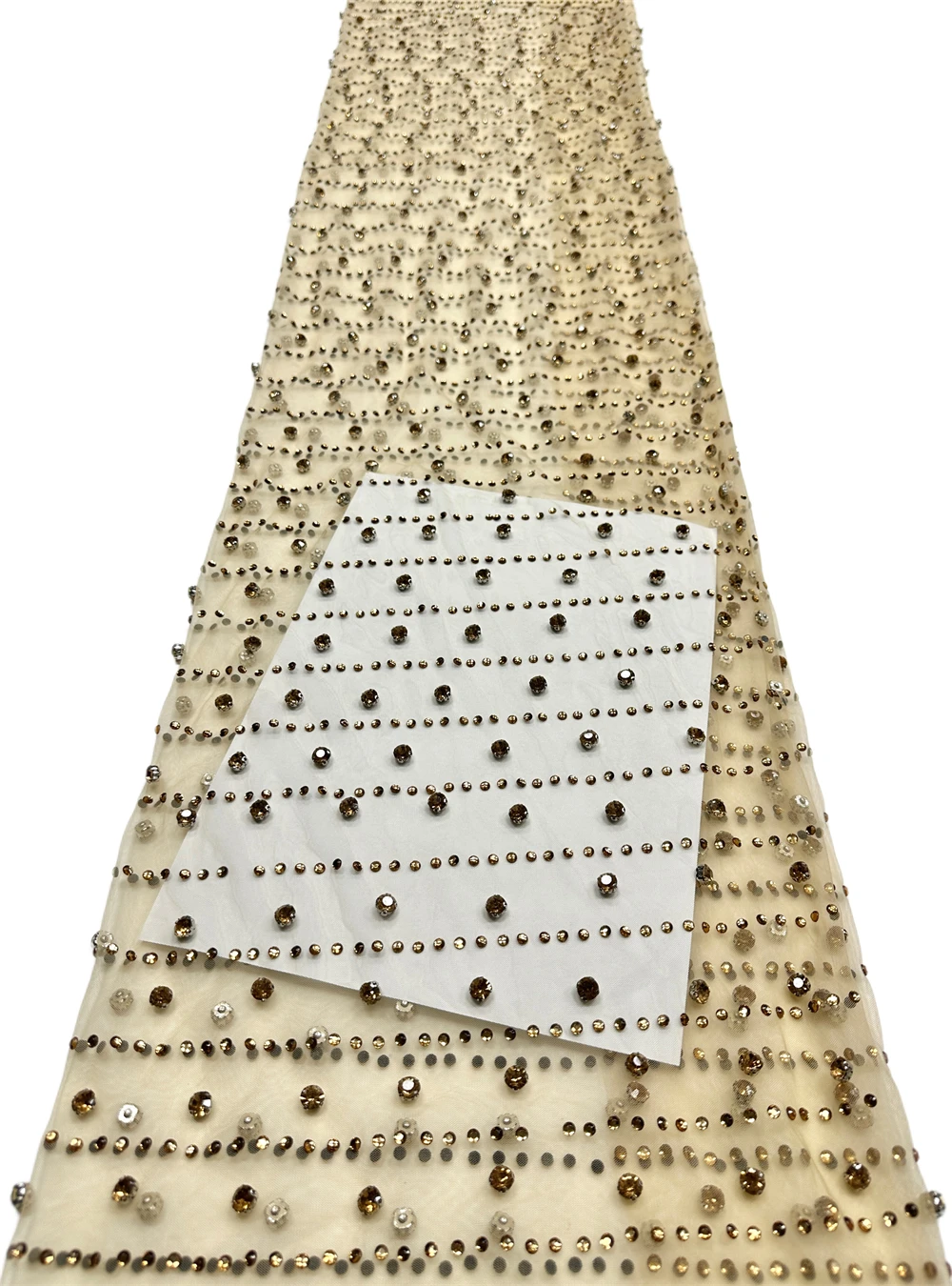 

Luxury Rhinestones High Quality African Lace Fabric Mesh Lace heavy stones Embroidered Lace Fabric For DIY Party Dress Sewing