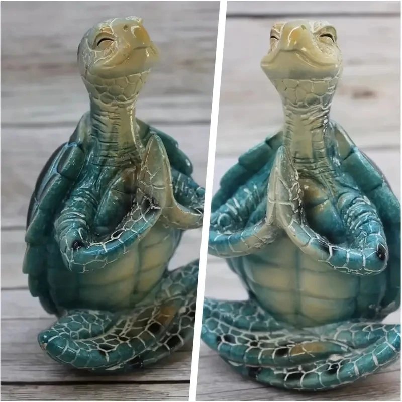 Creative Art Ornament Meditation Turtle Sitting Zen Resin Crafts Design Yoga Turtle Suitable For Patio Home For Gifts For Friend