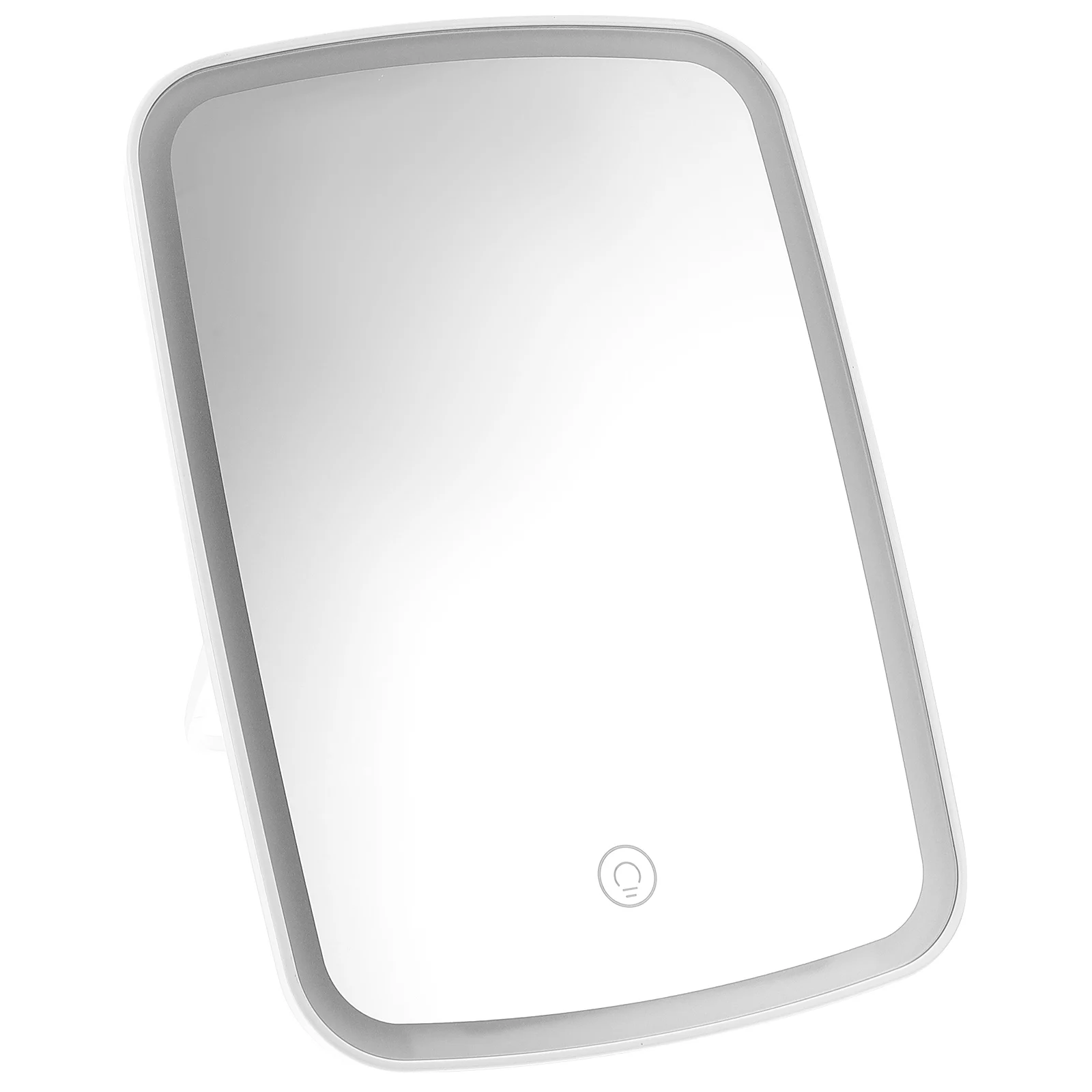 Lusterko do makijażu LED na biurko, trójkolorowe, składane, przenośne, dotykowe, ładowane przez USB, regulowane oświetlenie.