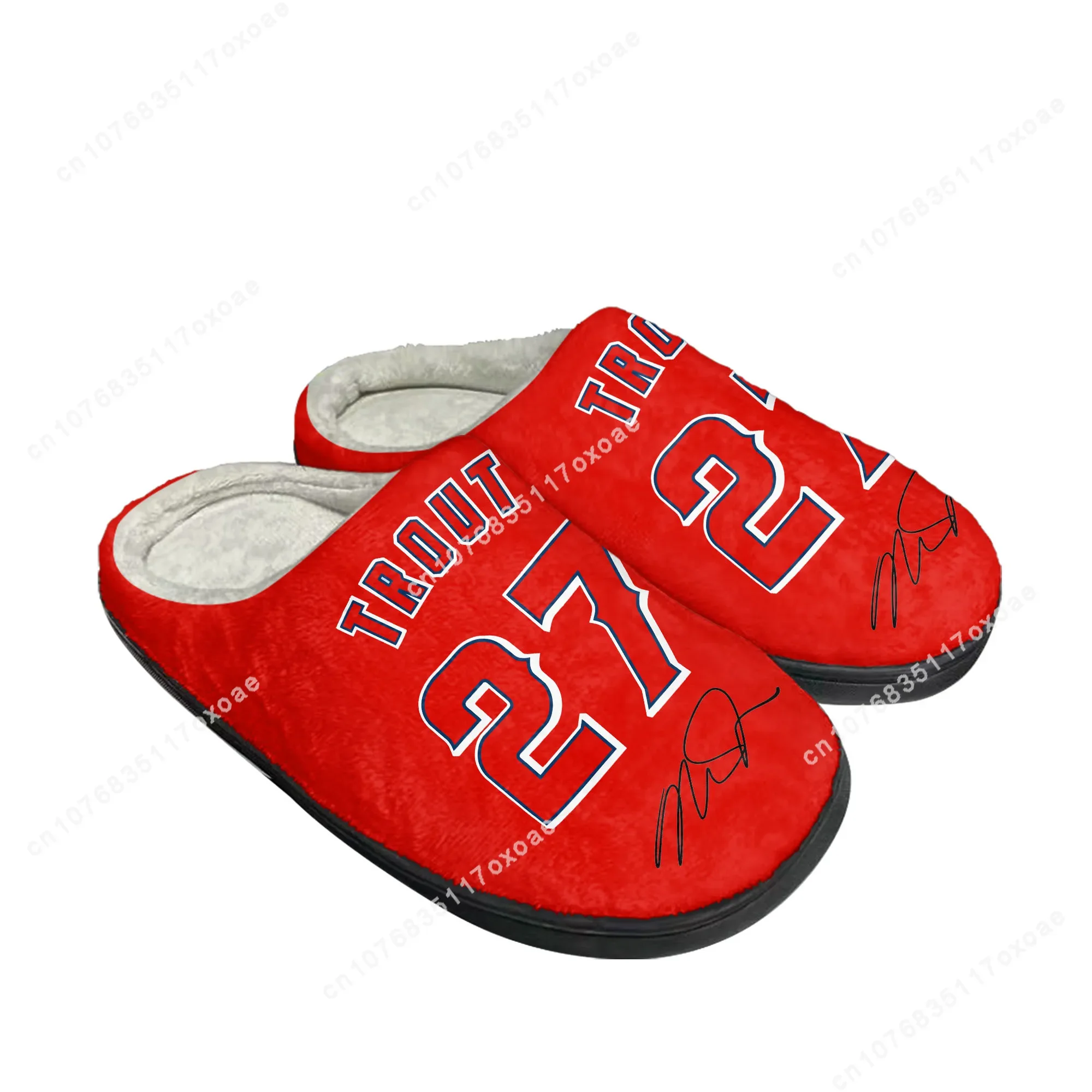 

Los Angeles baseball Home Cotton Slippers Mens Womens Angels Mike Trout NO 27 America Plush Bedroom Keep Warm Shoes Custom Shoe