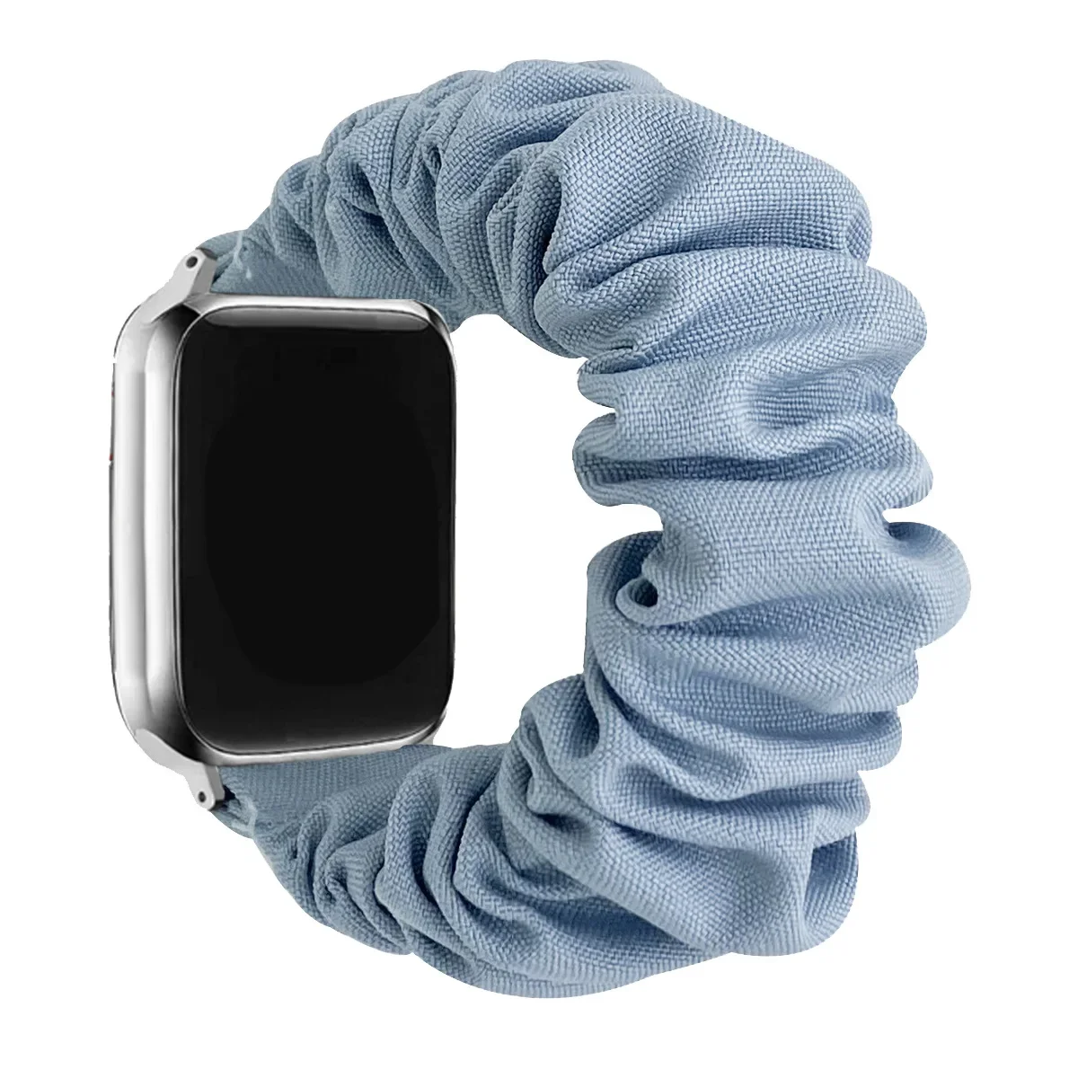 Elastic Scrunchie Strap For Apple Watch Ultra 49mm 46 42 45 41 38 44 40mm Solo Loop Bracelet For iWatch series 10 9 8 7 se 6 5 4 image 2