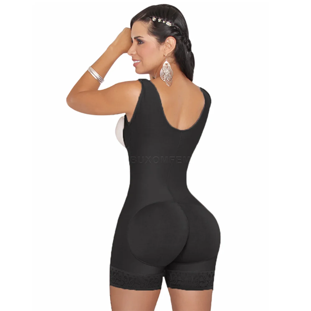 Compression Seamless Fajas Girdle Short with High Back Skin-Friendly Shaped Up Soft High Waisted Leggings with Shoulder Strap