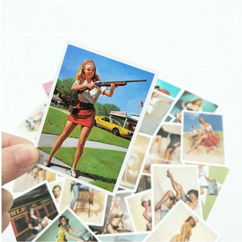 10/25pcs  Sexy Personality Wwii Girl Skateboard Travel  Mobile Phone Guitar Decoration  Suitcase  Laptop  Diy  Luggage Stickers