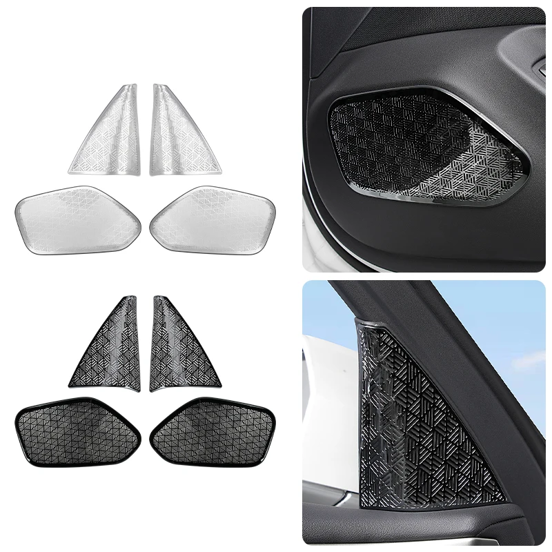 2pcs Car Audio Speaker Net Cover Stainless Steel Auto Loudspeaker Wire Grilles Frame Protect Accessory For BMW Series5 G60 2024