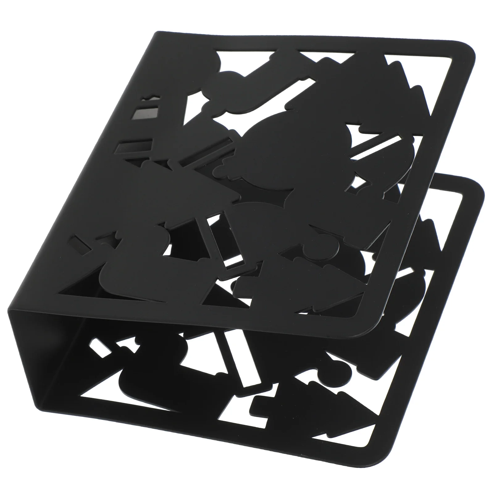 

Vertical Metal Hollow Out Napkin Holder Decorative Tissue Stand for Bathroom Home Bar Modern Iron Alloy Space-Saving Guest