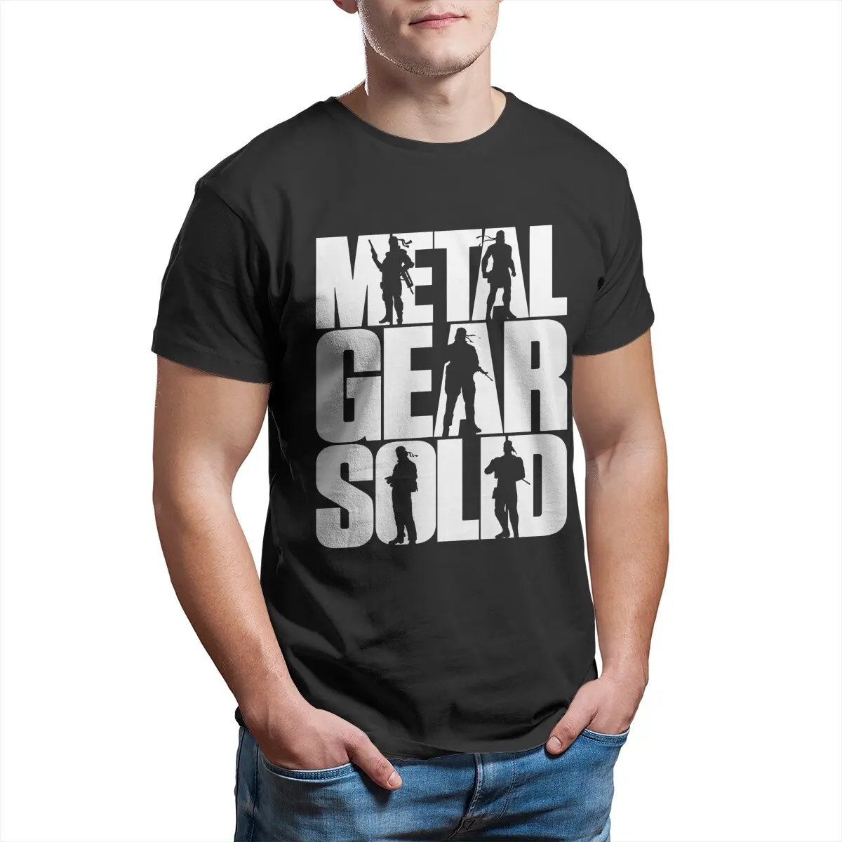 Metal Gear Solid snake big boss MGSV foxhound the phantom pain diamond dogs  Pure Cotton Large size  printed t-shirt for men