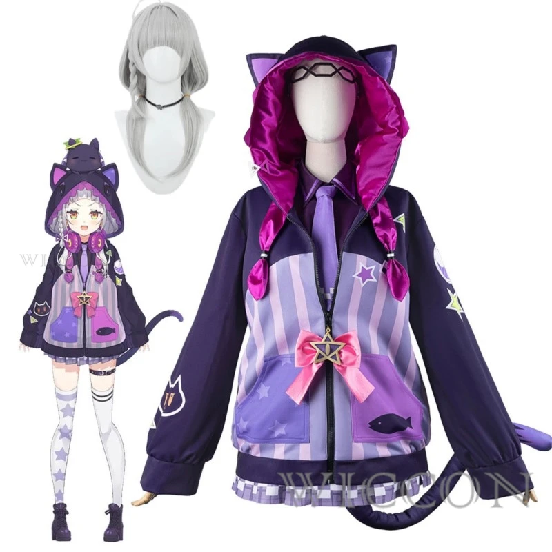 Anime VTuber Hololive Murasaki Shion Cosplay Uniform Outfit Suit Any Size Cosplay Costume Women Halloween Carnival Party