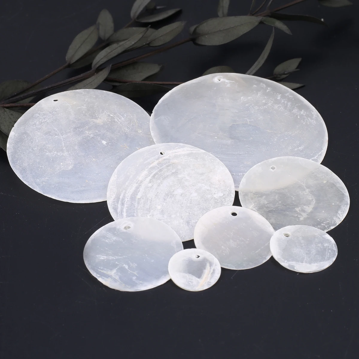 10pcs/Set White Round Natural Freshwater Shell Pendant Mother of Pearl Charms for Jewelry Making DIY Necklace Earrings Accessory