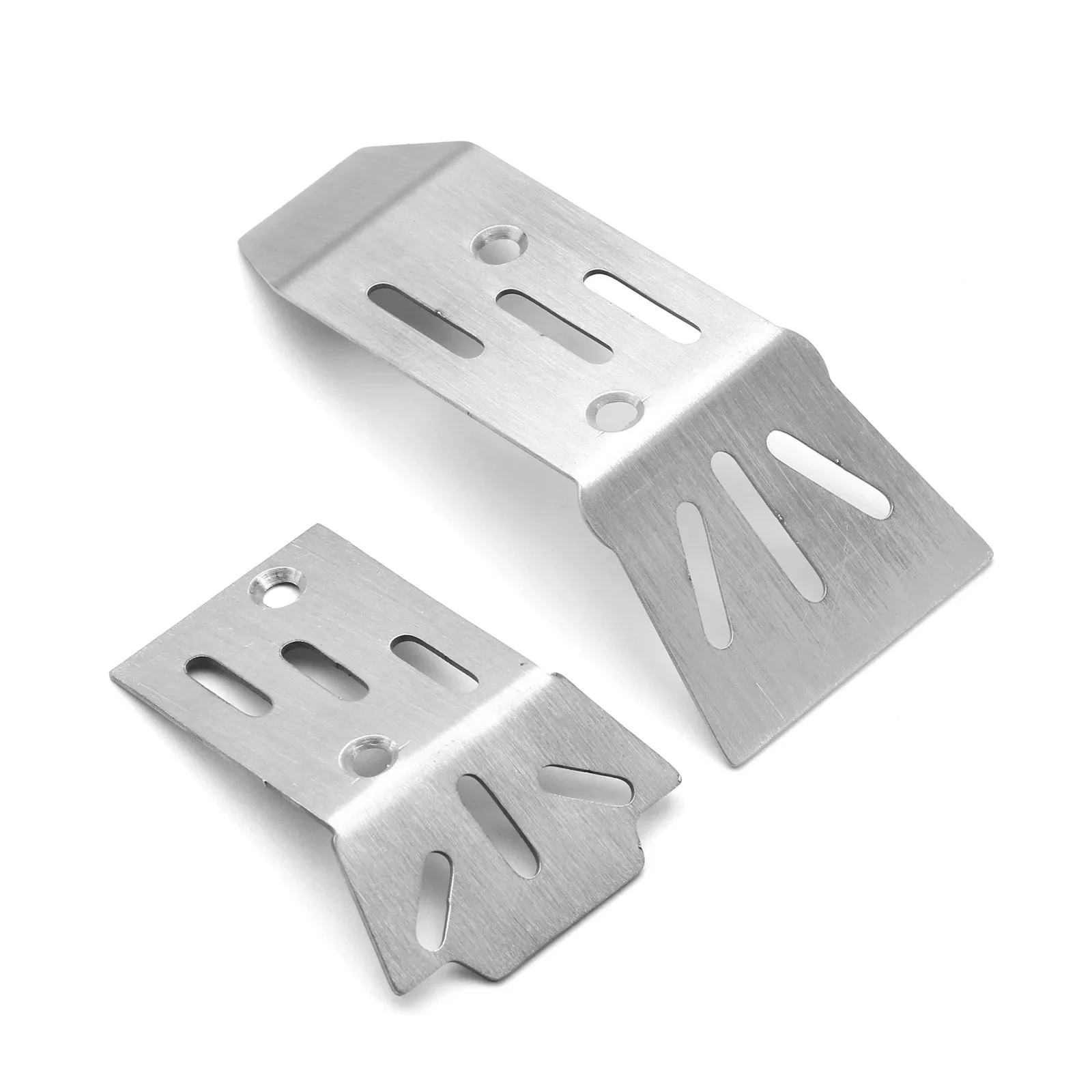 2pcs Stainless Steel Front And Rear Chassis Armor Protector for Arrma 1/18 Granite Grom RC Car Upgrade Parts Accessories