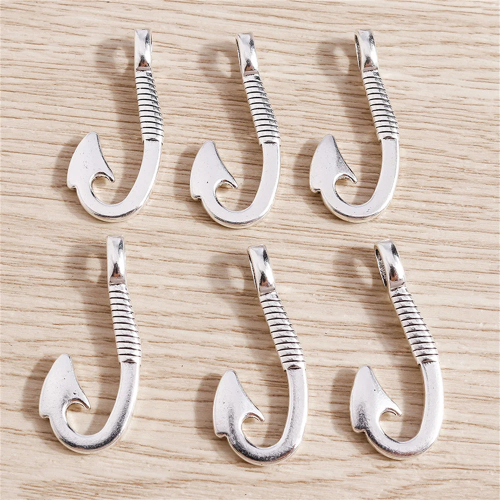 Tusember 10 Stück 15x32mm Legierung Antik-Silberfarben Schiffsanker-Anhänger für Ohrringe, Halsketten, DIY-Schmuckherstellung – Detail 3