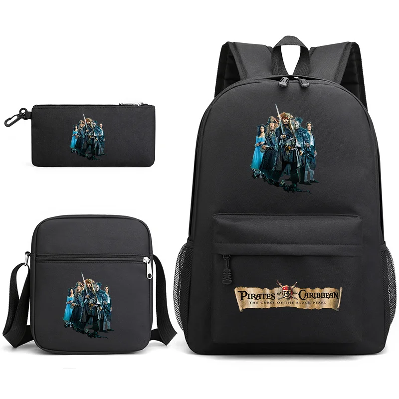 

3pcs Disney Pirates of the Caribbean Students Backpacks Schoolbags Pencil Case Shoulder Bags Boys Girls School Bags Sets