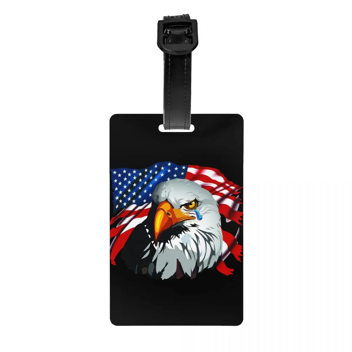 

USA American Flag Bald Eagle Luggage Tag for Suitcases Fashion Baggage Tags Privacy Cover Name ID Card