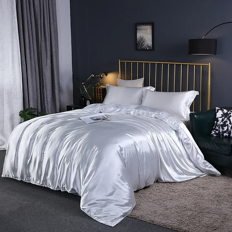 

Satin Bedding Set Rayon Luxury Duvet Cover Set King Size Quilt Cover Set