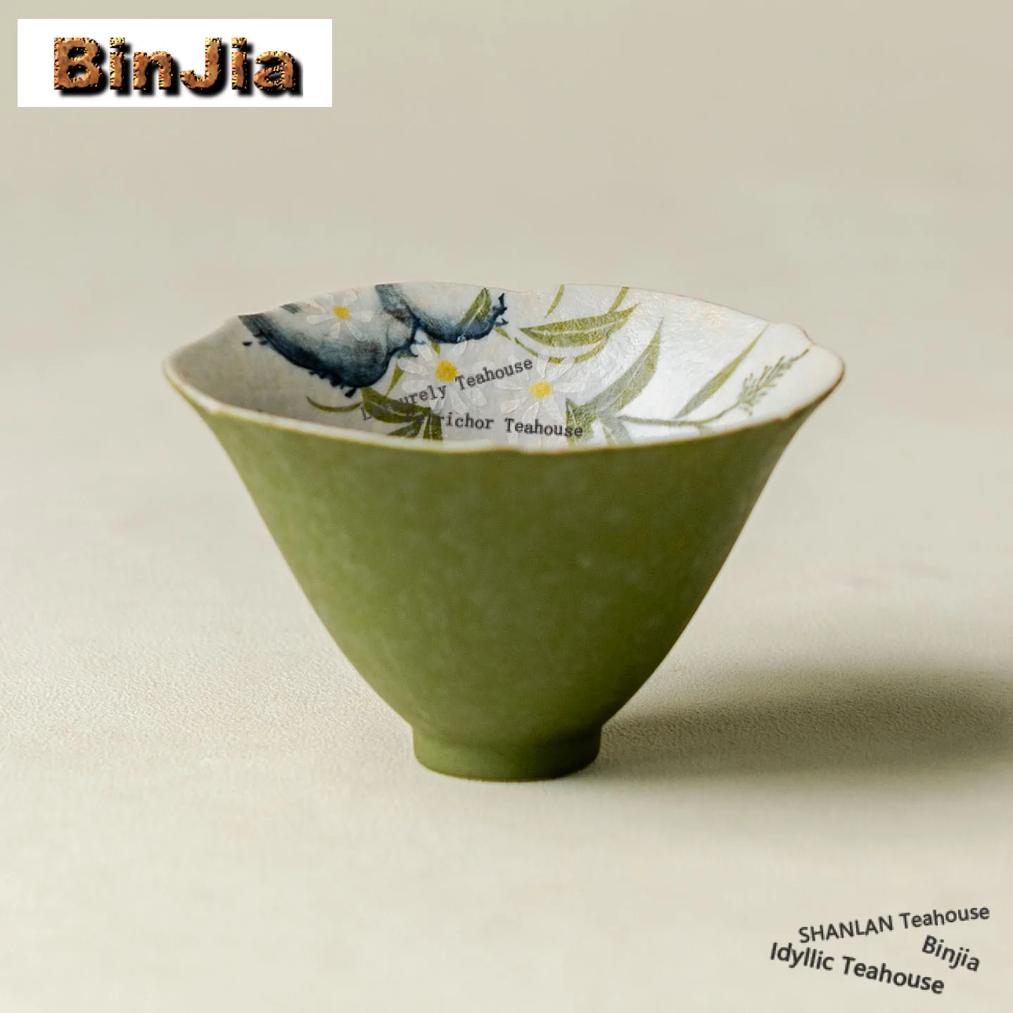 

60ml Flower Mouth Hand-painted Daisy Teacup Tea Bowl Set Of Cups Tea-tasting Smelling Cup Jianzhan Master Cups Drinkware Teaset