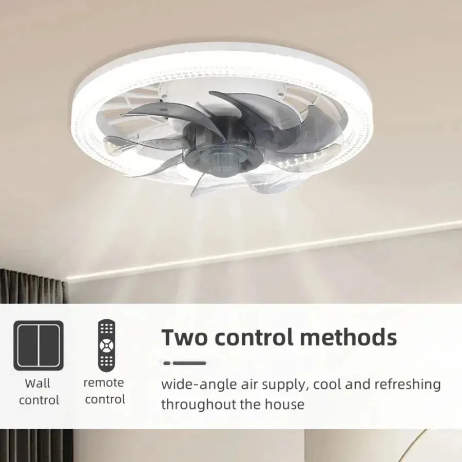 Imagem -02 - Luz Led Ventilador de Teto com Controle Remoto Dimmable Mute Vento Forte Decoração de Interiores E27 85265v