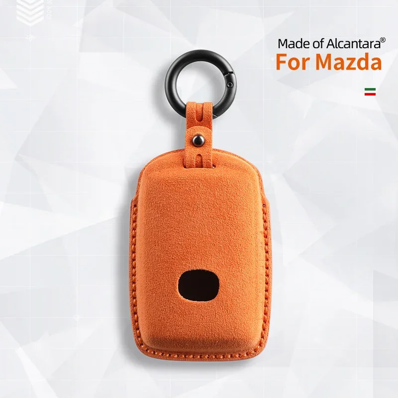 For Mazda 3 Alexa Cx5 Cx9 Cx30 Cx50 Mx5 CX9  CX8 CX-8 CX-30 Miata 2021 - 2024 Car Key Case Cover Alcantara Suede Keychain