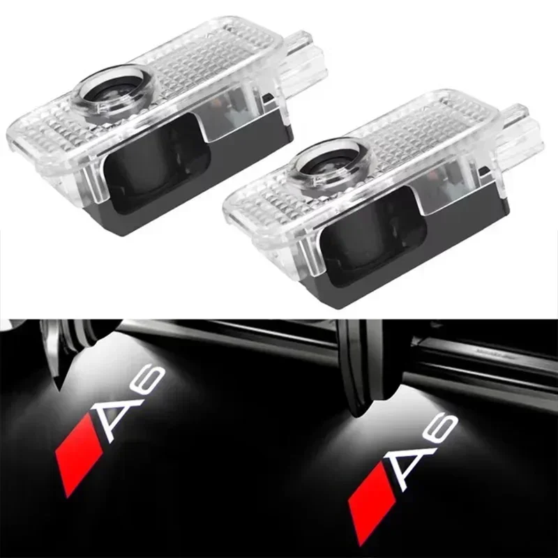 2 pçs led logotipo da porta do carro luz de boas-vindas para audi a4 b5 b6 b7 b8 b9 a1 a3 8v 8p 8l a6 c7 a5 a7 a8 q3 q5 q7 tt s3 s6 sline quattro