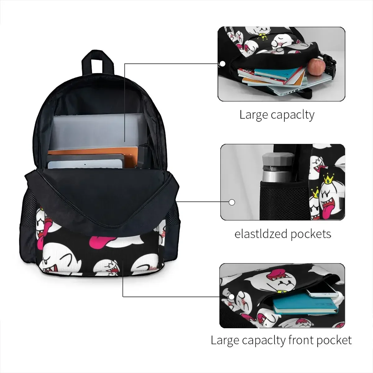 King Boo Swarm Backpacks Boys Girls Bookbag Children School Bags Cartoon Kids Rucksack Laptop Rucksack Shoulder Bag