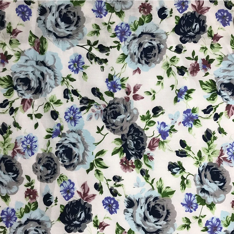 Poplin fabric 100% cotton, flower printed fabric, shirt skirt, DIY, handmade sewing, 100x150cm