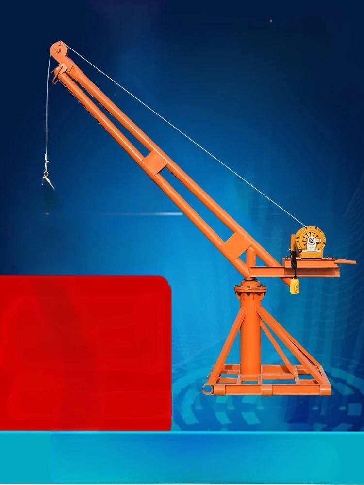 Crane Household Small Outdoor Hanging Brick Electric Hoist Lifting Feeding Lifter 220V Decoration Crane 1 Ton