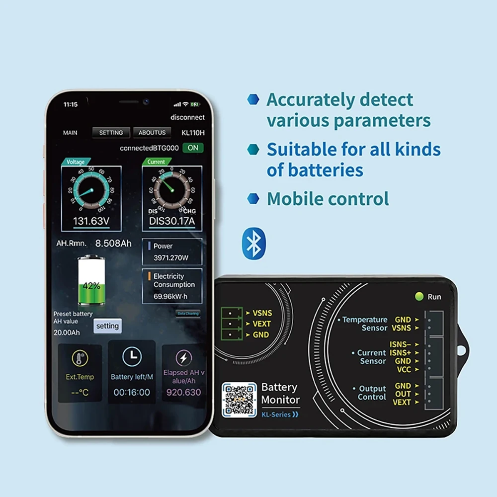 KL-F seria DC 0-120V Bluetooth Tester baterii kulometr napięcie prądu miernik VA w czasie rzeczywistym pojemność monitora kontrola aplikacji