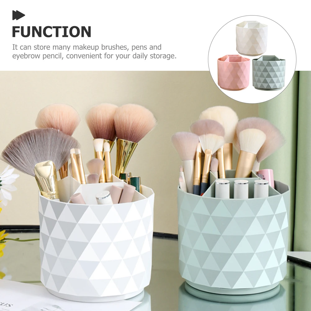 

3pcs Makeup Brush Holder Rotating Storage Container PP ganizer Pen Pencil Eyebrow Brushes White Green