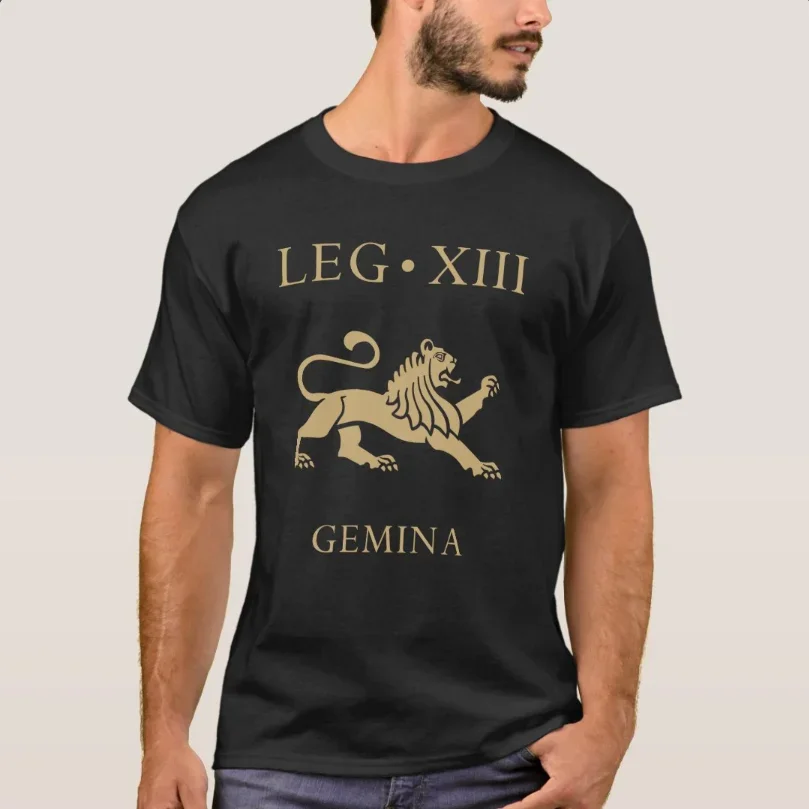 Roman Legion SPQR Legio XIII Gemina Lion Symbol T-Shirt 100% Cotton O-Neck Summer Short Sleeve Casual Mens Size S-5XL