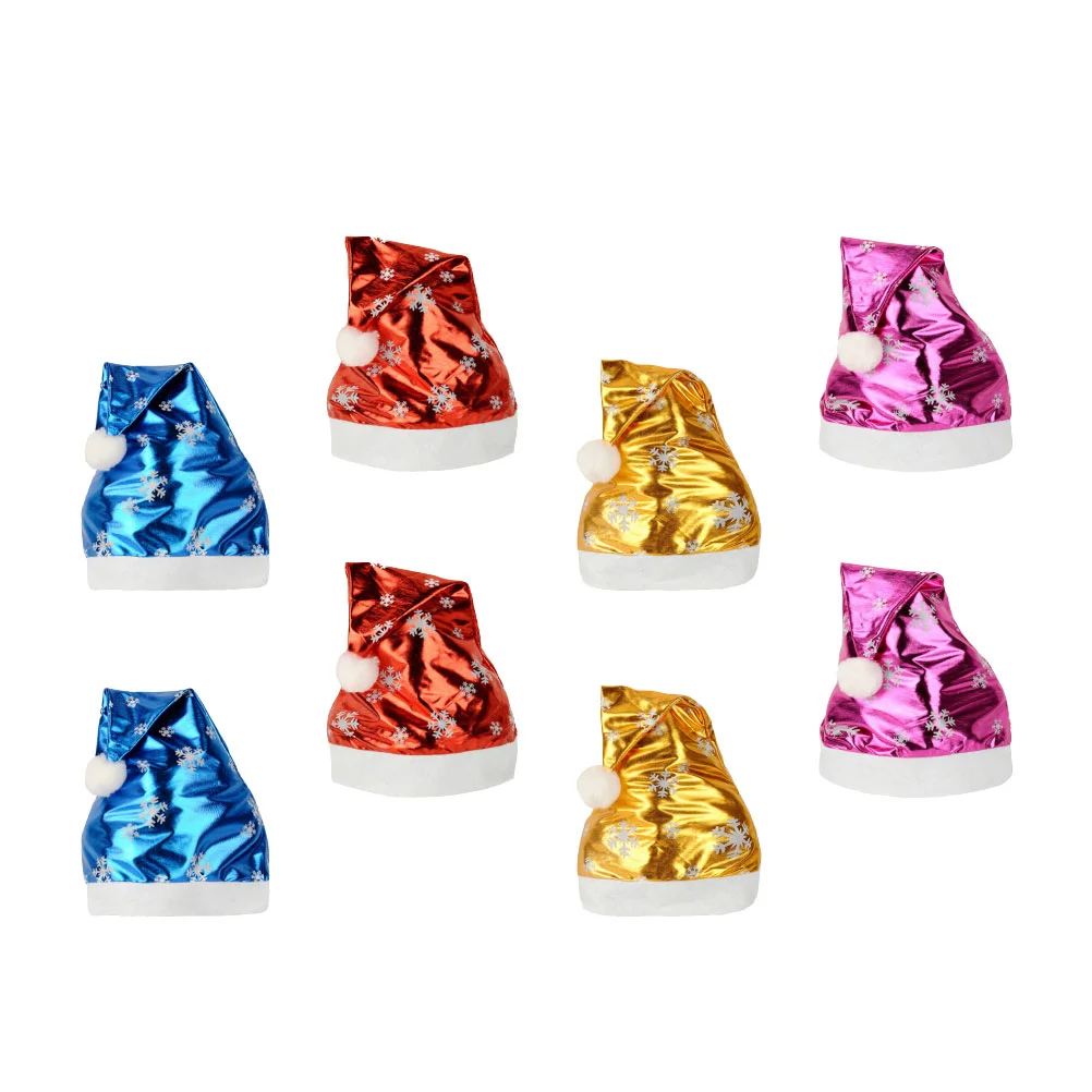 

4 PCS Glitter Santa Hat Snowflake Christmas Headdress Aldult for Adults