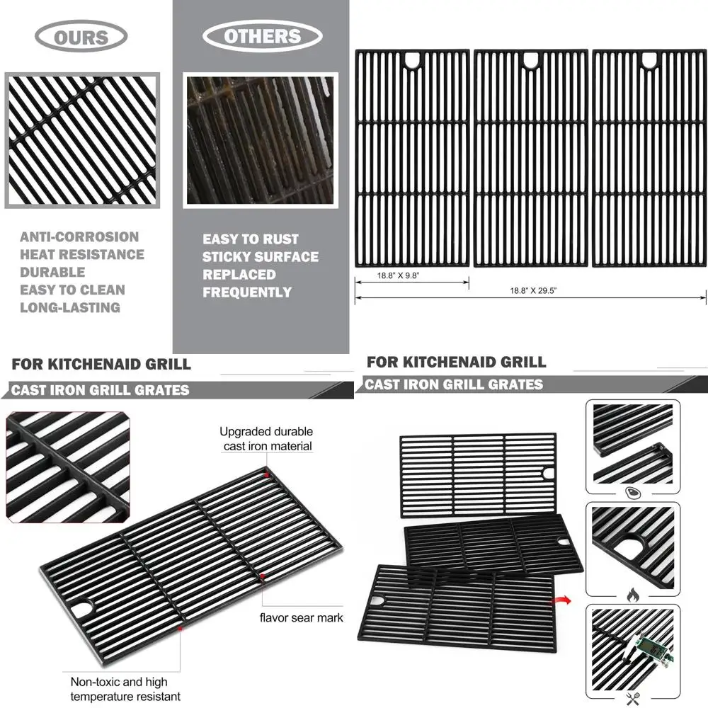 

Запасные части для гриля — кухонные решетки для газовых грилей, совместимые с моделями 720-0745 и 810-0021.