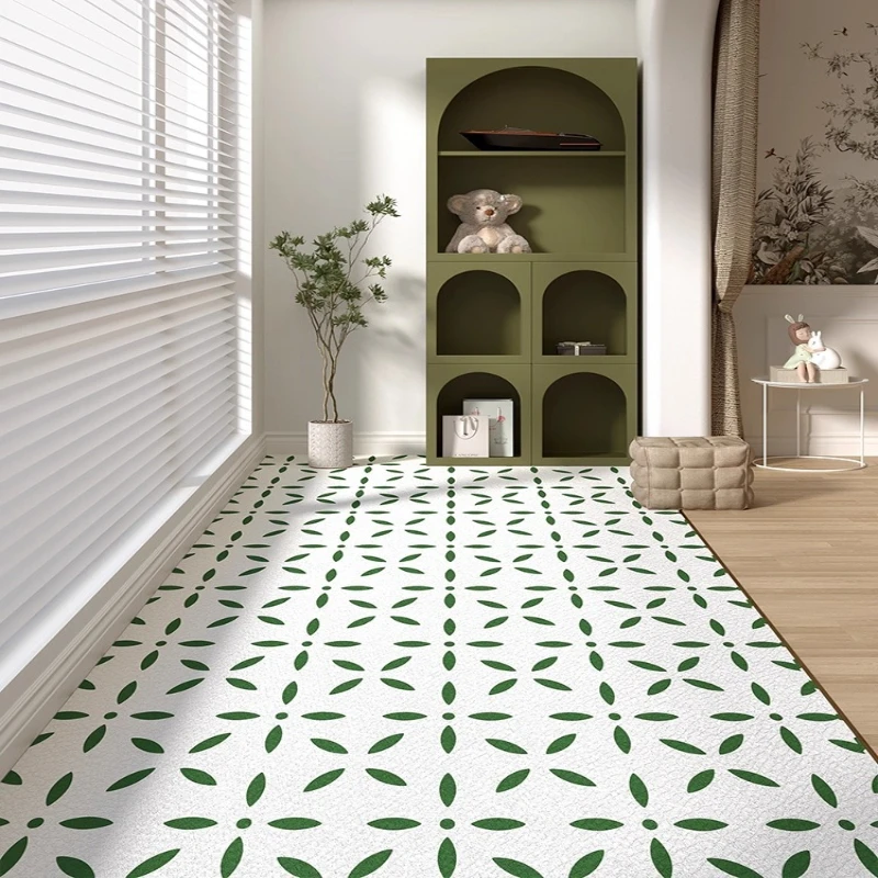 

Carpet for Advanced Minimalist Balcony PVC Leather Kitchen Floor Mat Waterproof Firm Anti-slip Rugs Home Wipe Clean Washable Rug