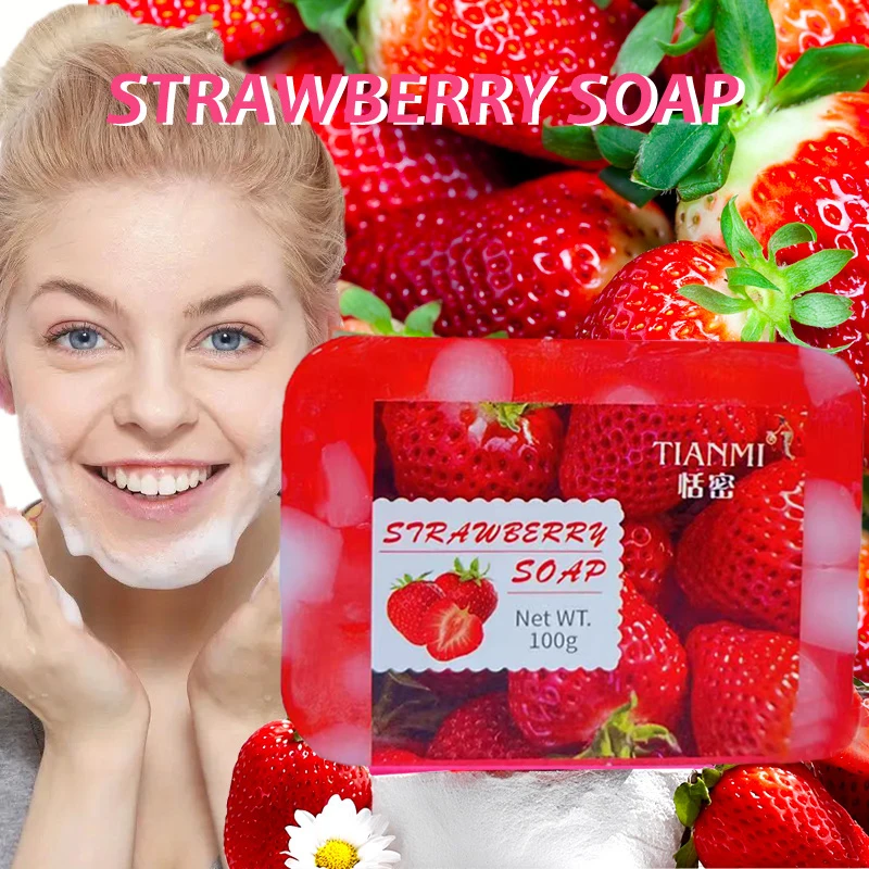 Strawberry Jelly Soap, rich in strawberries and Revlon, deeply cleanses, cleanses, bathes the whole body