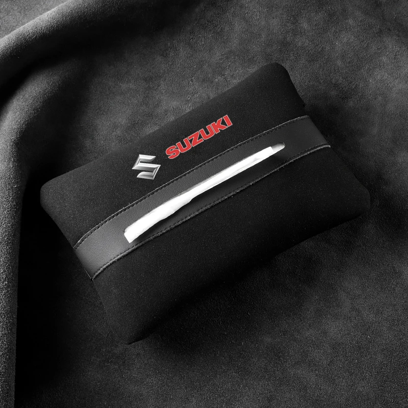 Car Flip Fur Car Seat Back Hanging Tissue Box Car Armrest Box Napkin Bag Set For Suzuki Grand Swift Jimny Vitara Baleno SX4 Alto