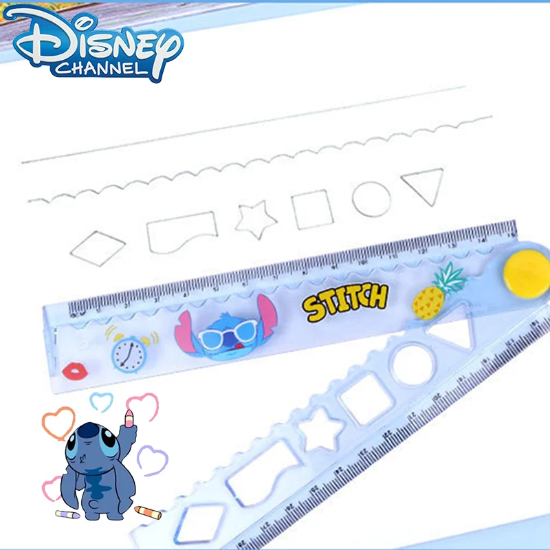 1/3Pcs Disney Stitch Rulers Cartoon Multifunctional Ruler for Drawing Measuring Length Office School Drafting Supplies Rulers