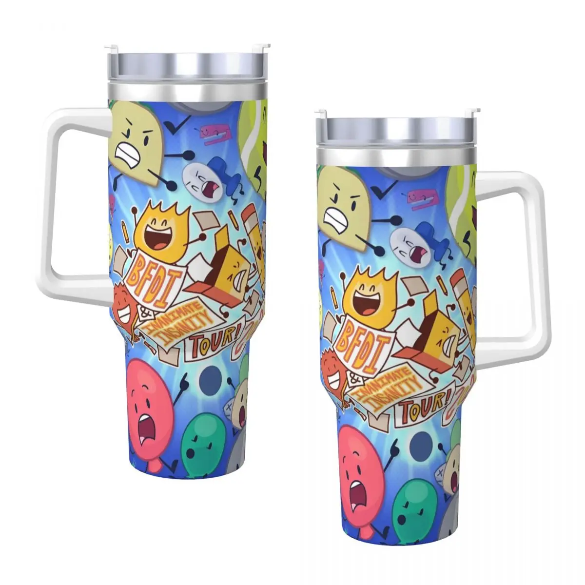 

Stainless Steel Tumbler BFDI Inanimate Insanity Coffee Mug Heat Preservation Cold Drink Car Mugs Travel Custom Water Bottle